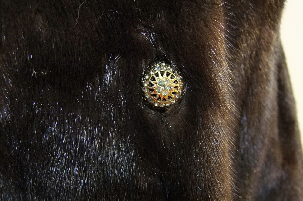 Vintage Genuine Deep Brown Mink Fur Bolero Jacket 
