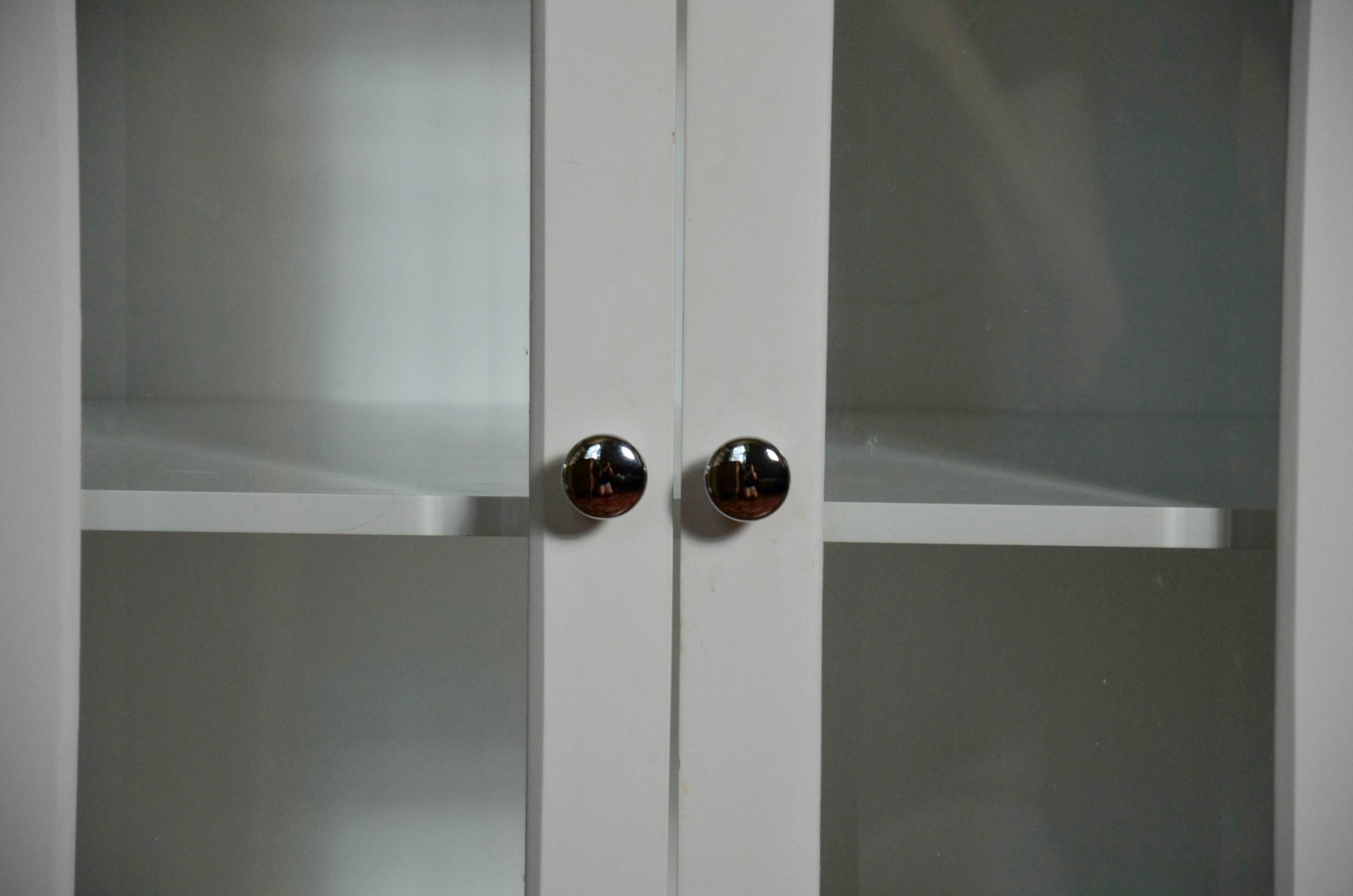 Pottery Barn narrow white cabinet.