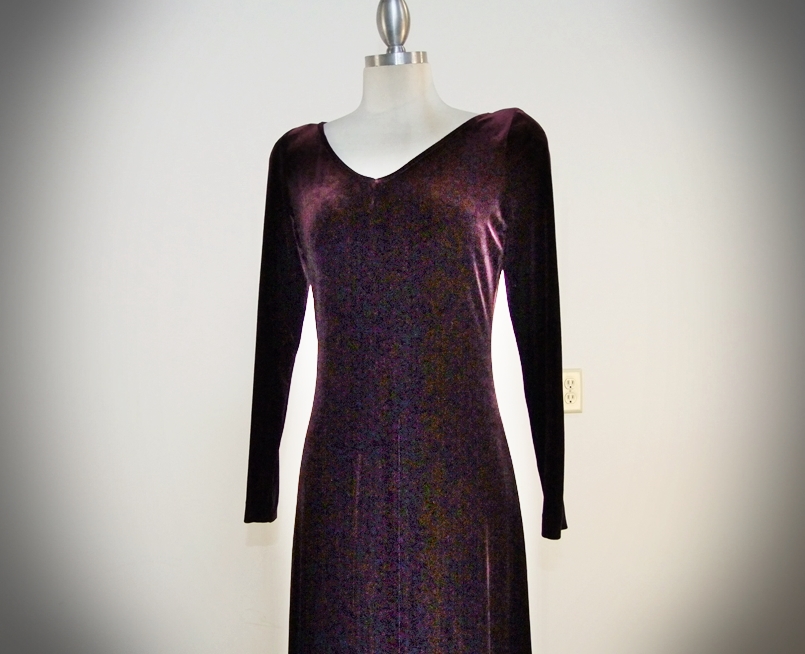 Linda Allard by Ellen Tracy Merlot Velvet Dress