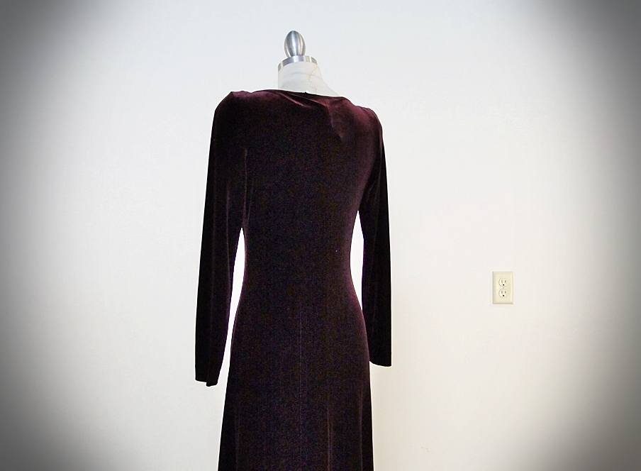 Linda Allard by Ellen Tracy Merlot Velvet Dress