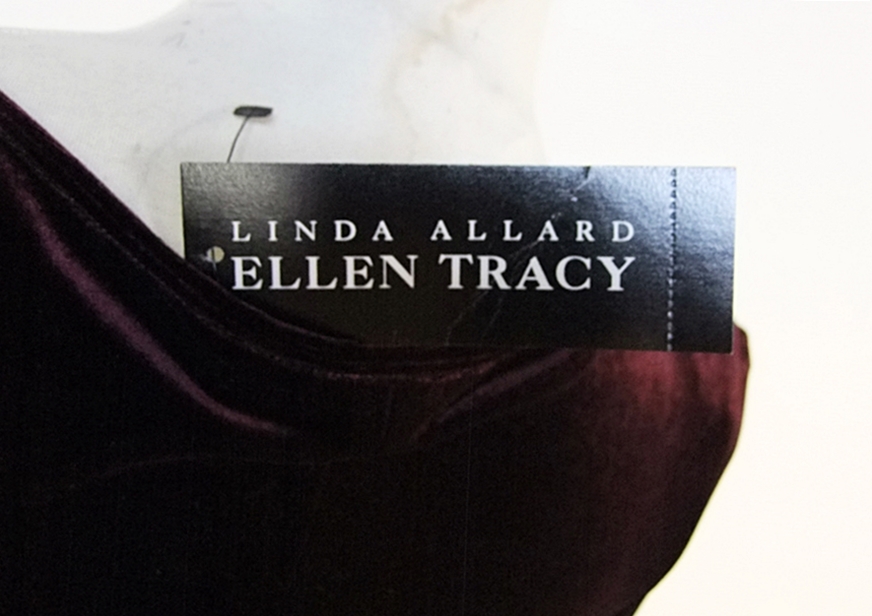 Linda Allard by Ellen Tracy Merlot Velvet Dress