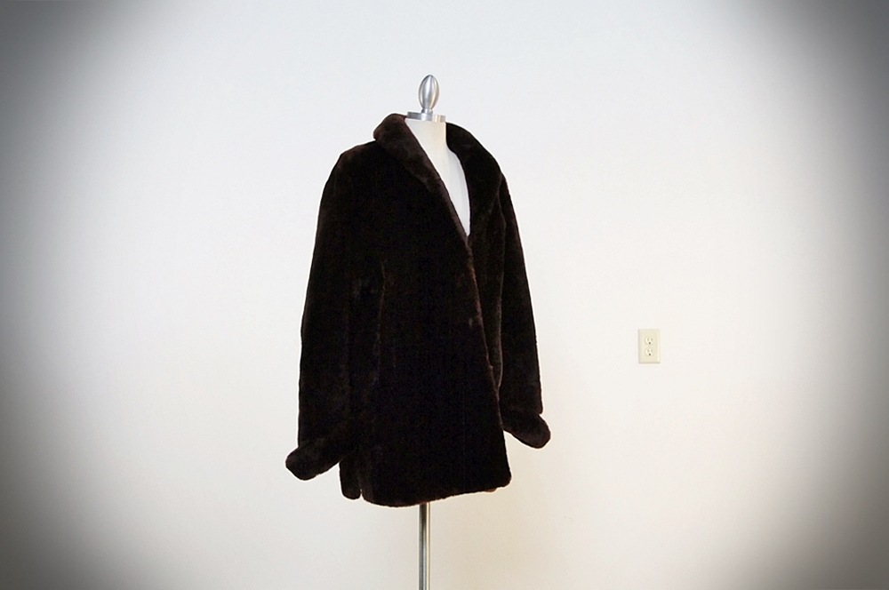 Vintage Faux Sheared Beaver Fur Coat