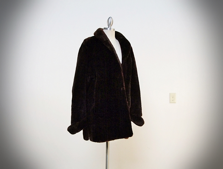 Vintage Faux Sheared Beaver Fur Coat