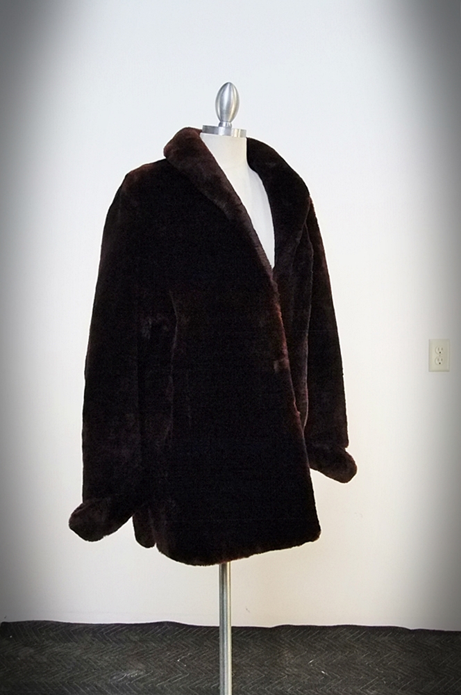 Vintage Faux Sheared Beaver Fur Coat