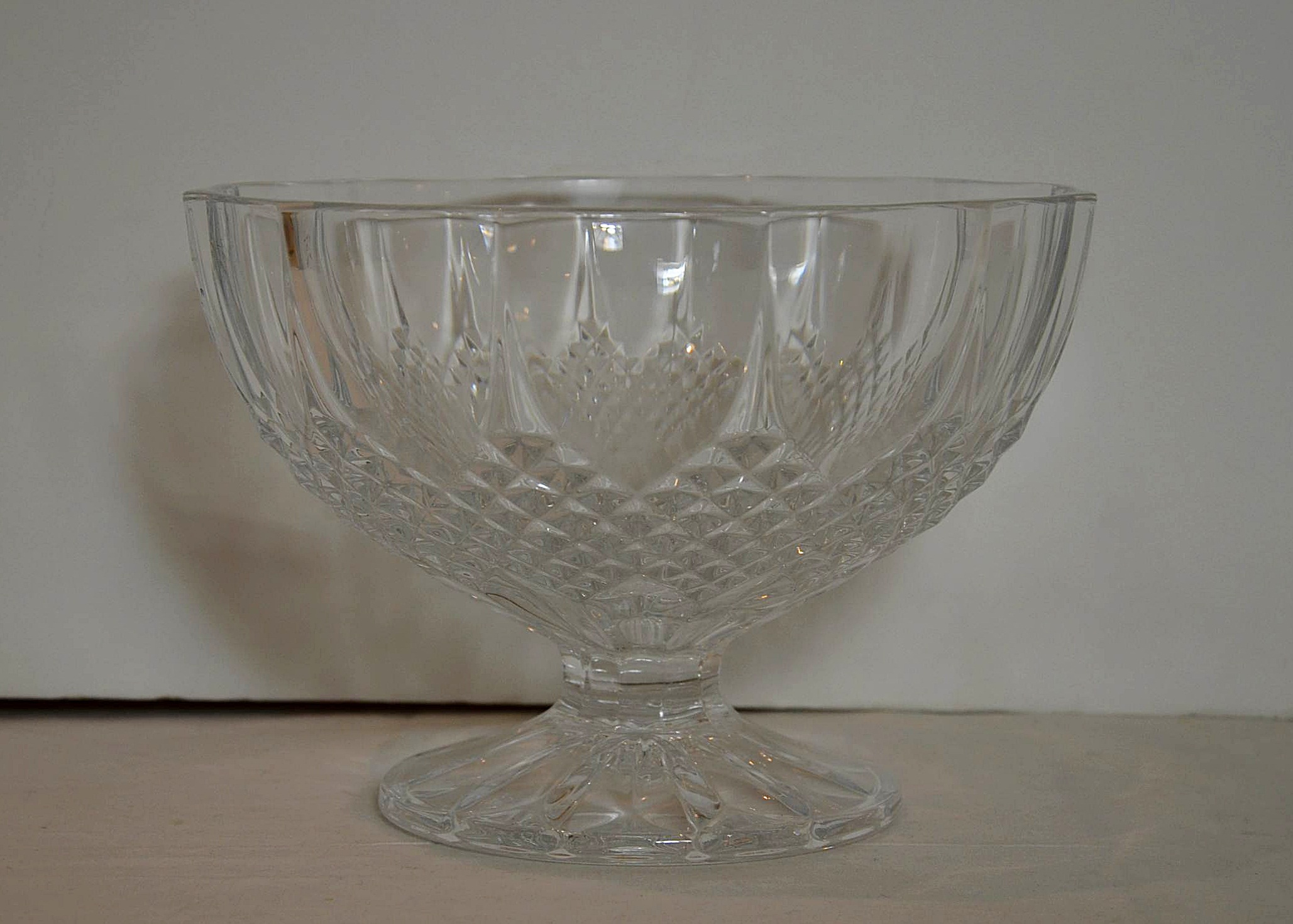 Three crystal serving bowls.
