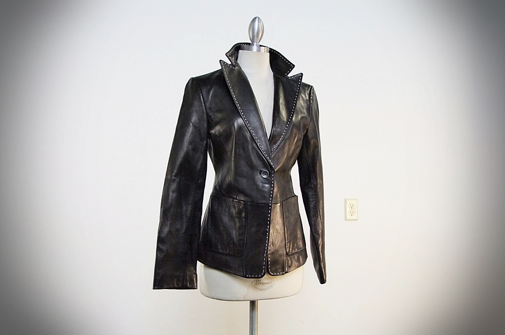  Banana Republic Black Leather Jacket
