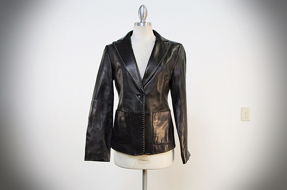  Banana Republic Black Leather Jacket