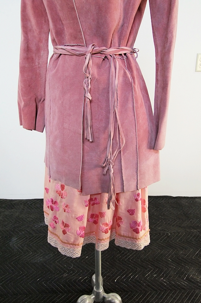 Arden B Pink Suede Jacket And Cynthia Steffe Embroidered Skirt 