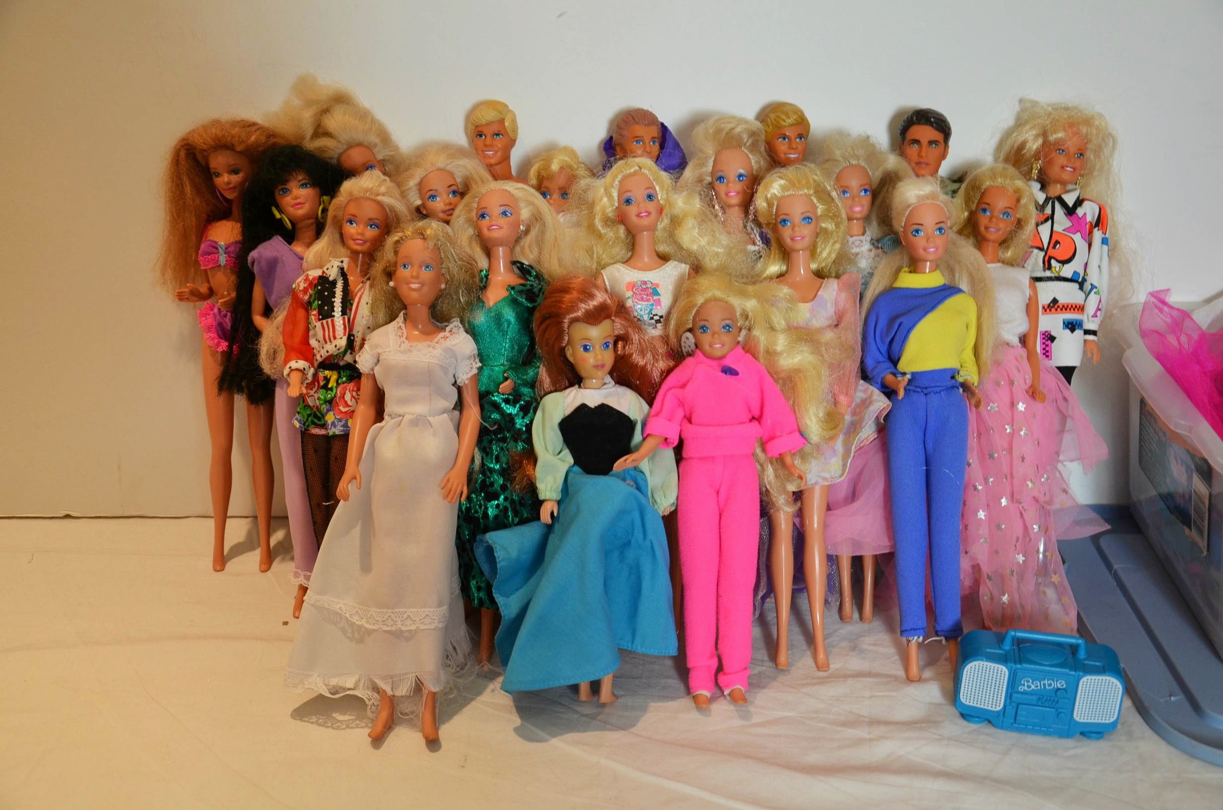 Medley of Barbie Dolls and Barbie clothes.