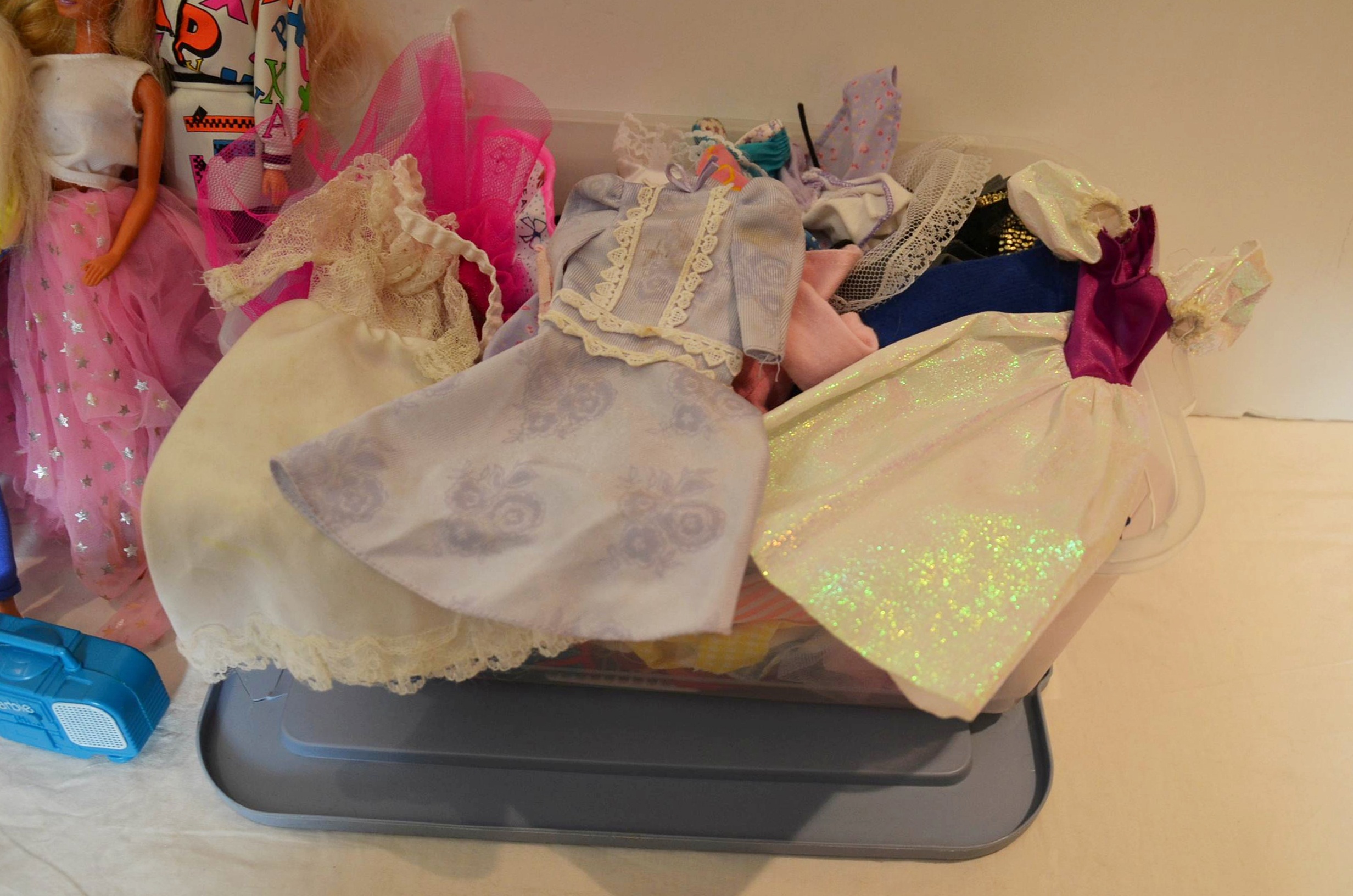 Medley of Barbie Dolls and Barbie clothes.