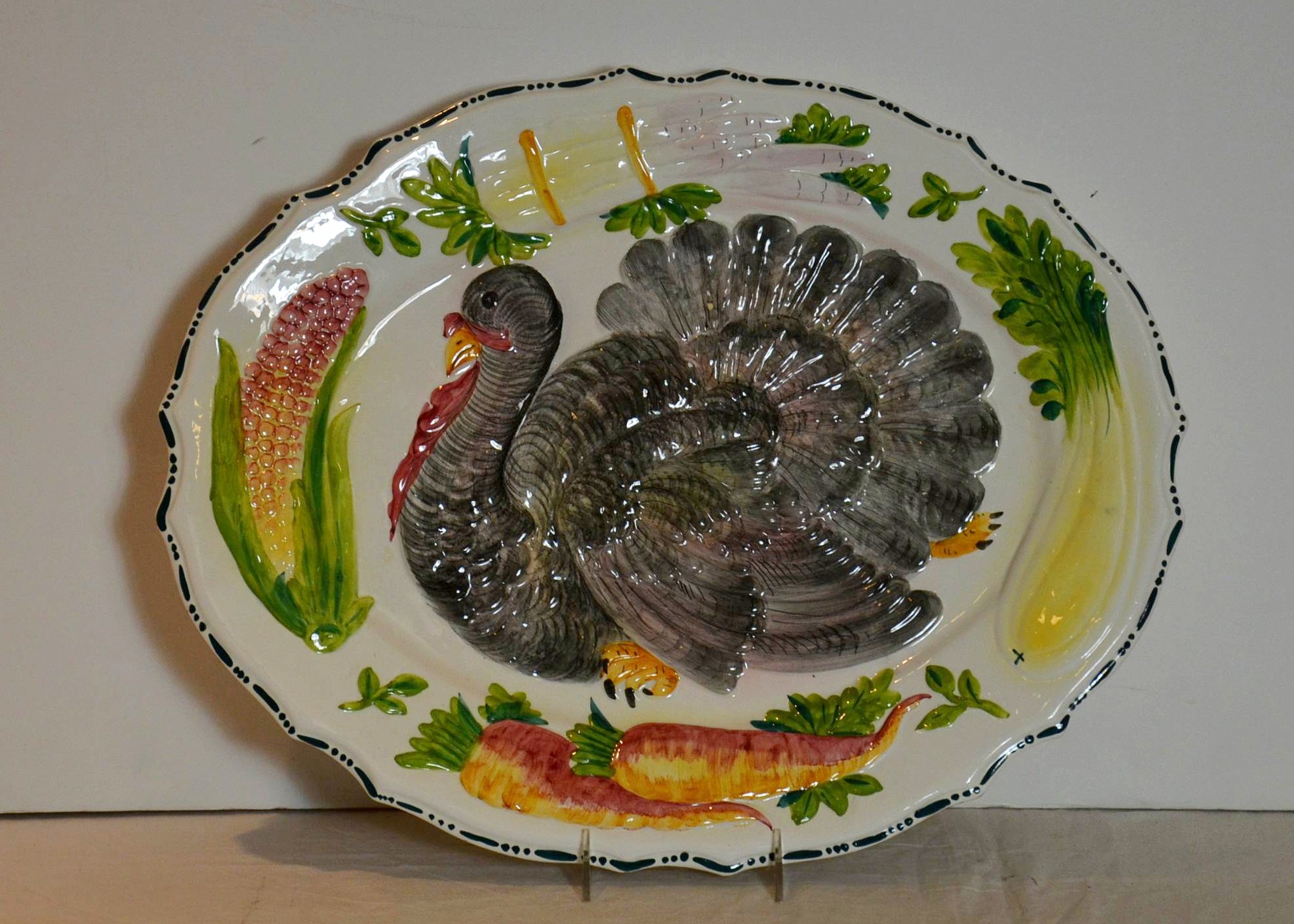 Hand-painted Thanksgiving platter.