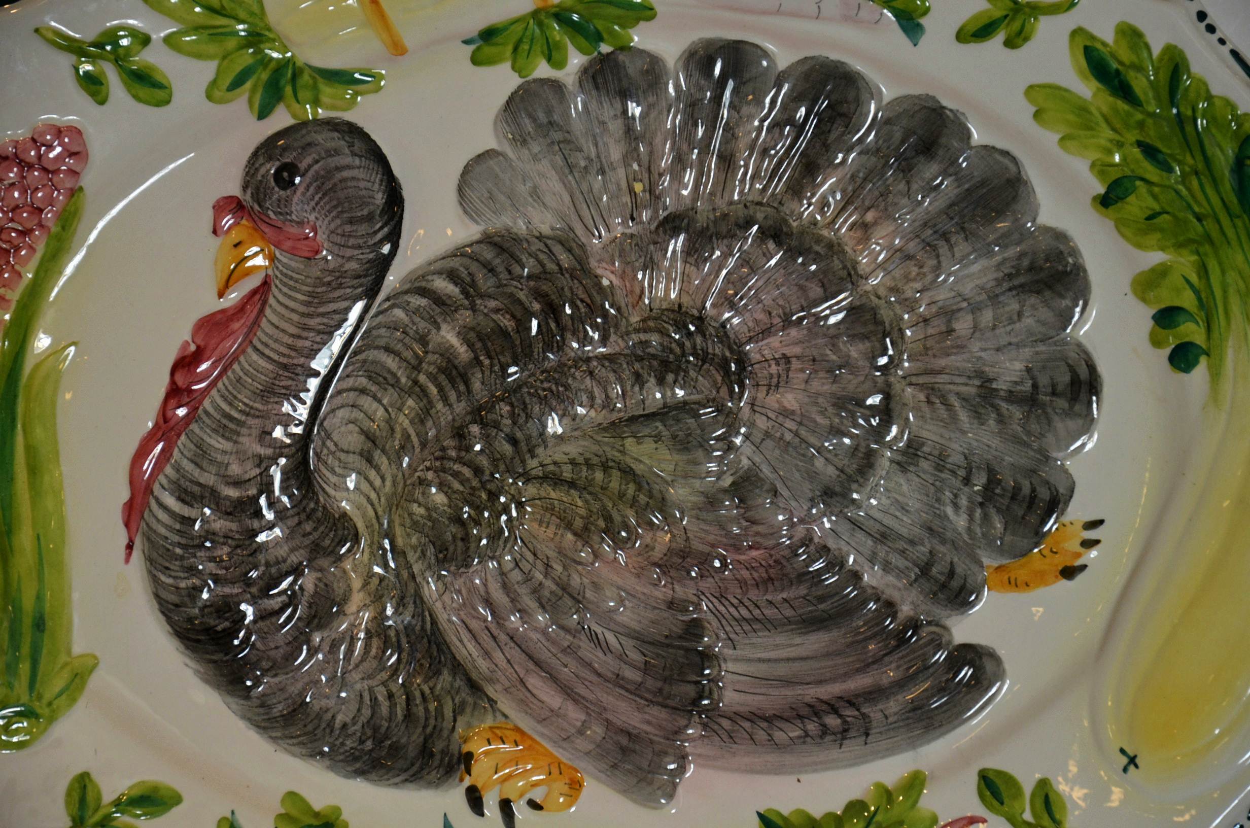 Hand-painted Thanksgiving platter.