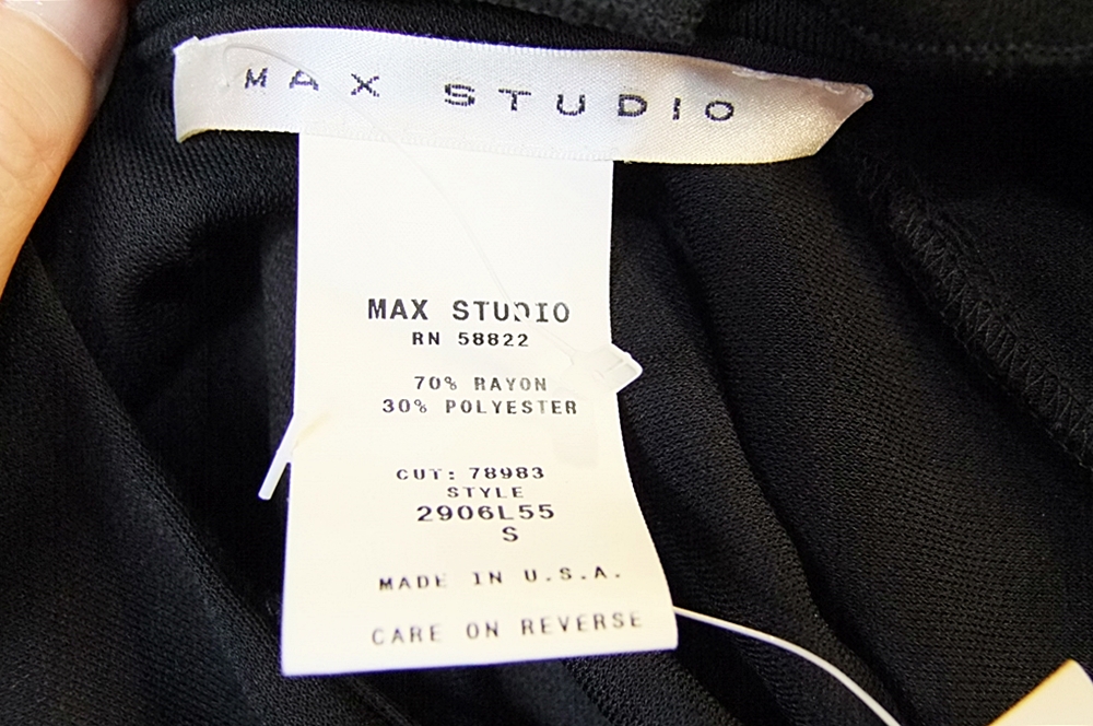  Max Studio Black Rayon/ Polyester Blend Dress
