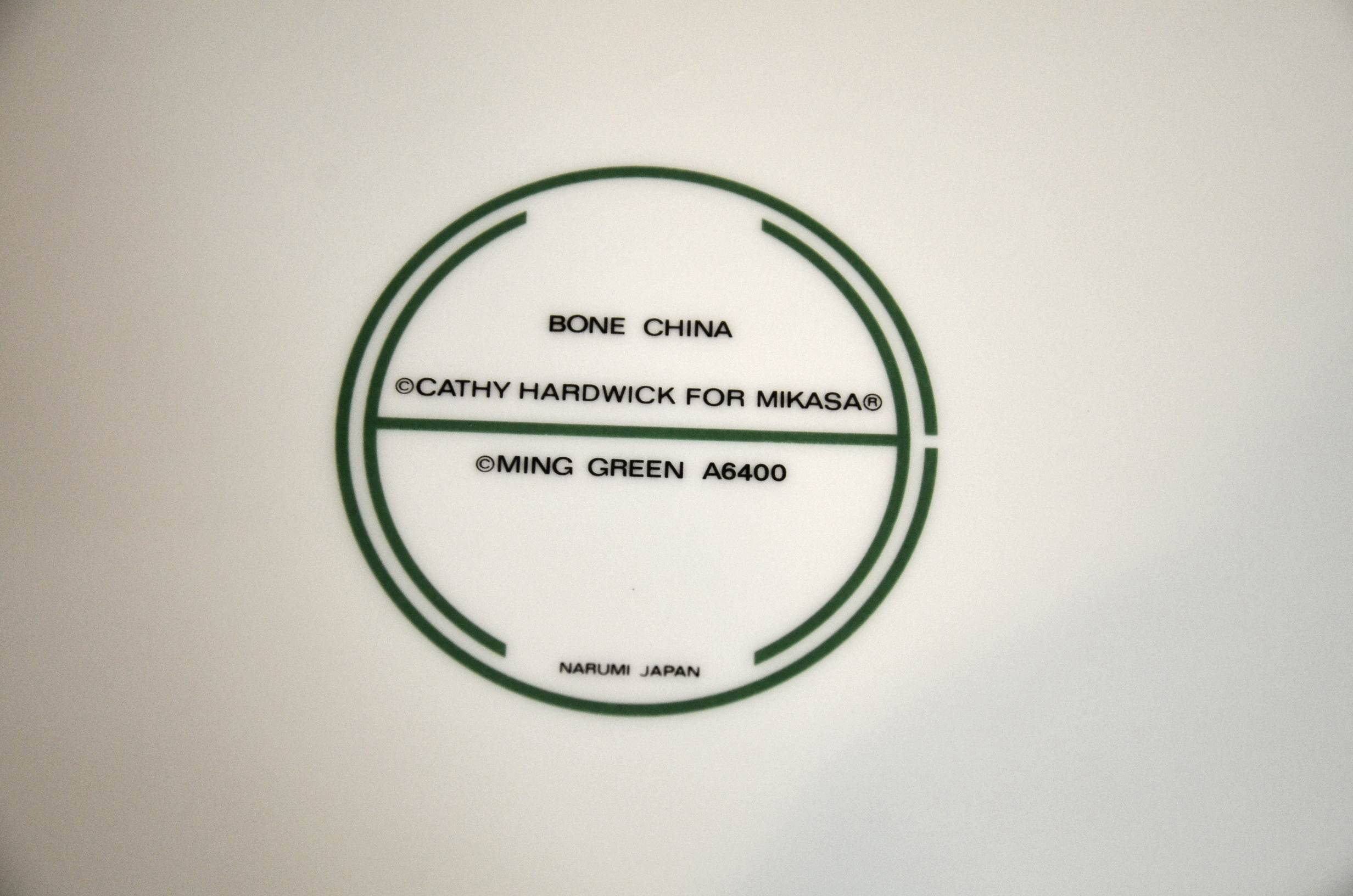 Cathy Hardwick for Mikasa Ming Green china pieces.