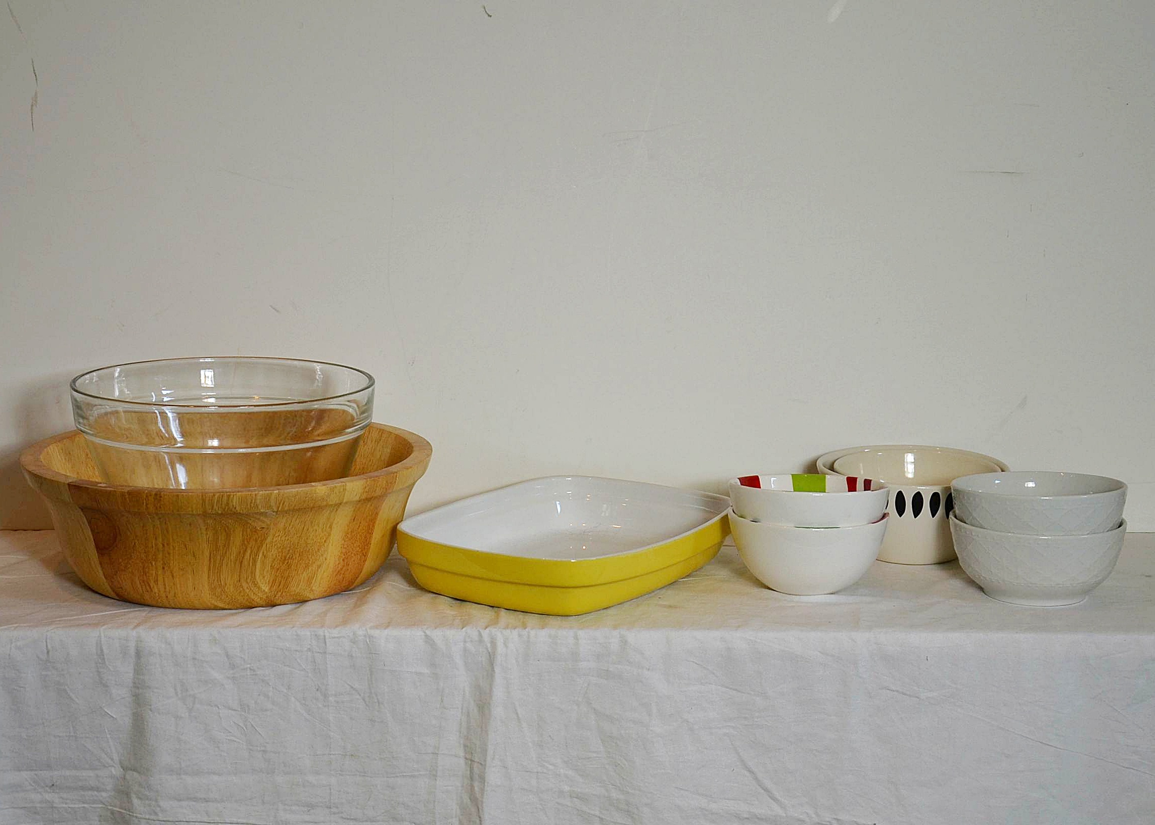 Selection of serving items.