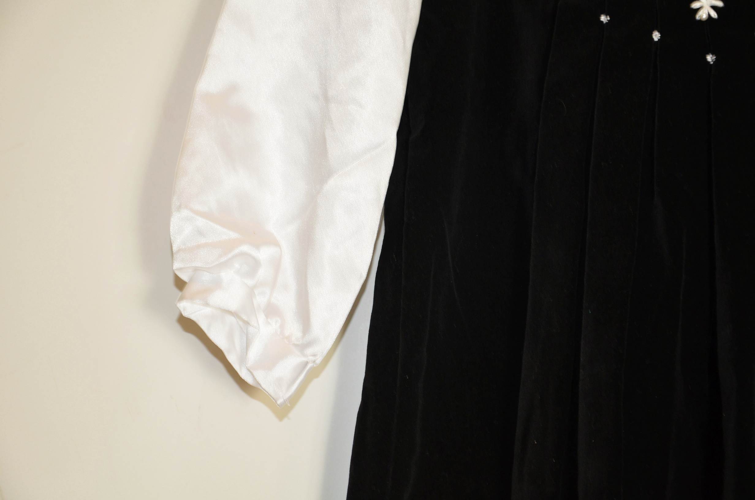 Vintage Polly Flinders black velvet dress.