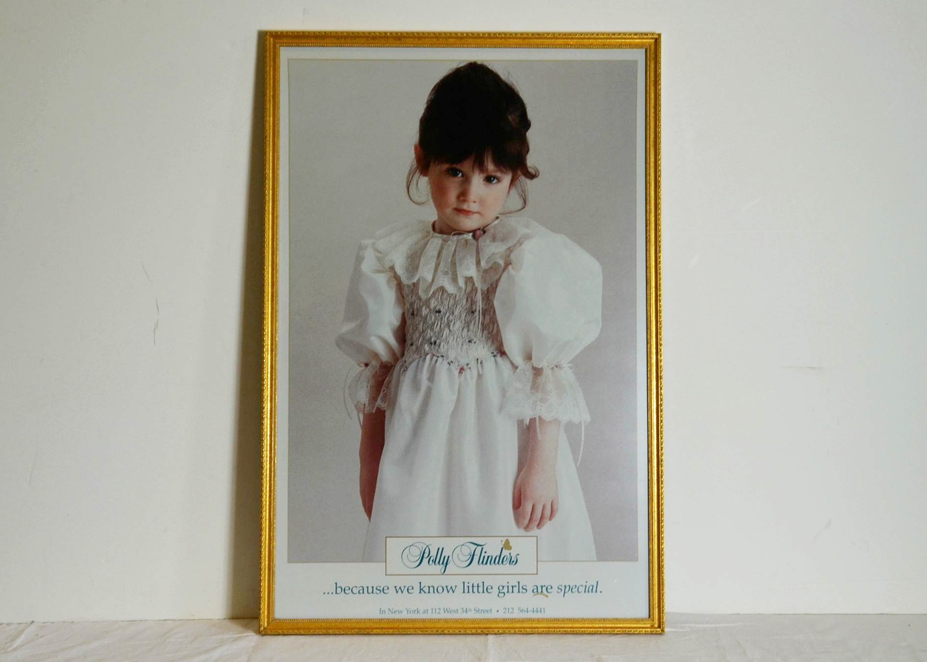 Polly Flinders vintage advertisement poster.