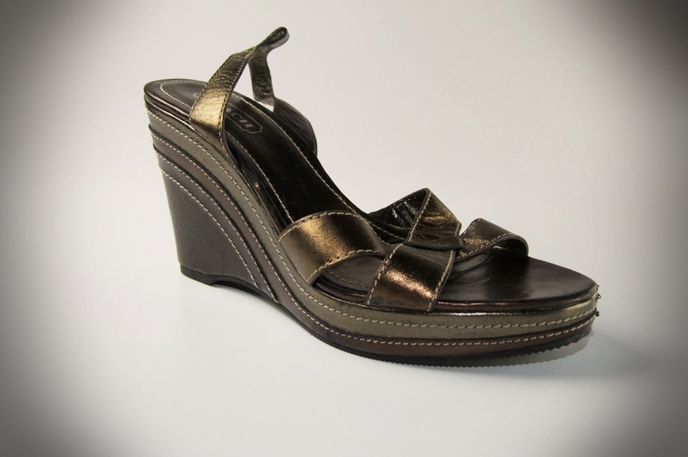 Coach Leather Open Toe 4" Wedge Heels
