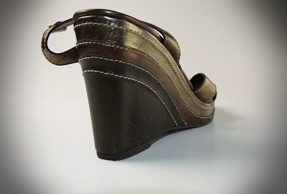 Coach Leather Open Toe 4" Wedge Heels