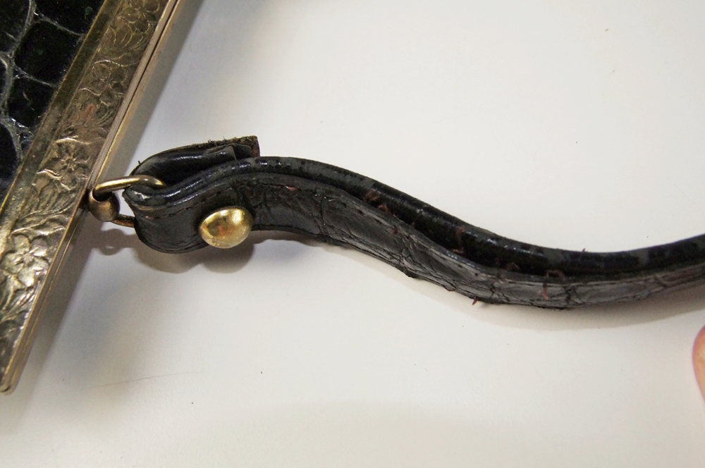 Black Crocodile Leather Handbag