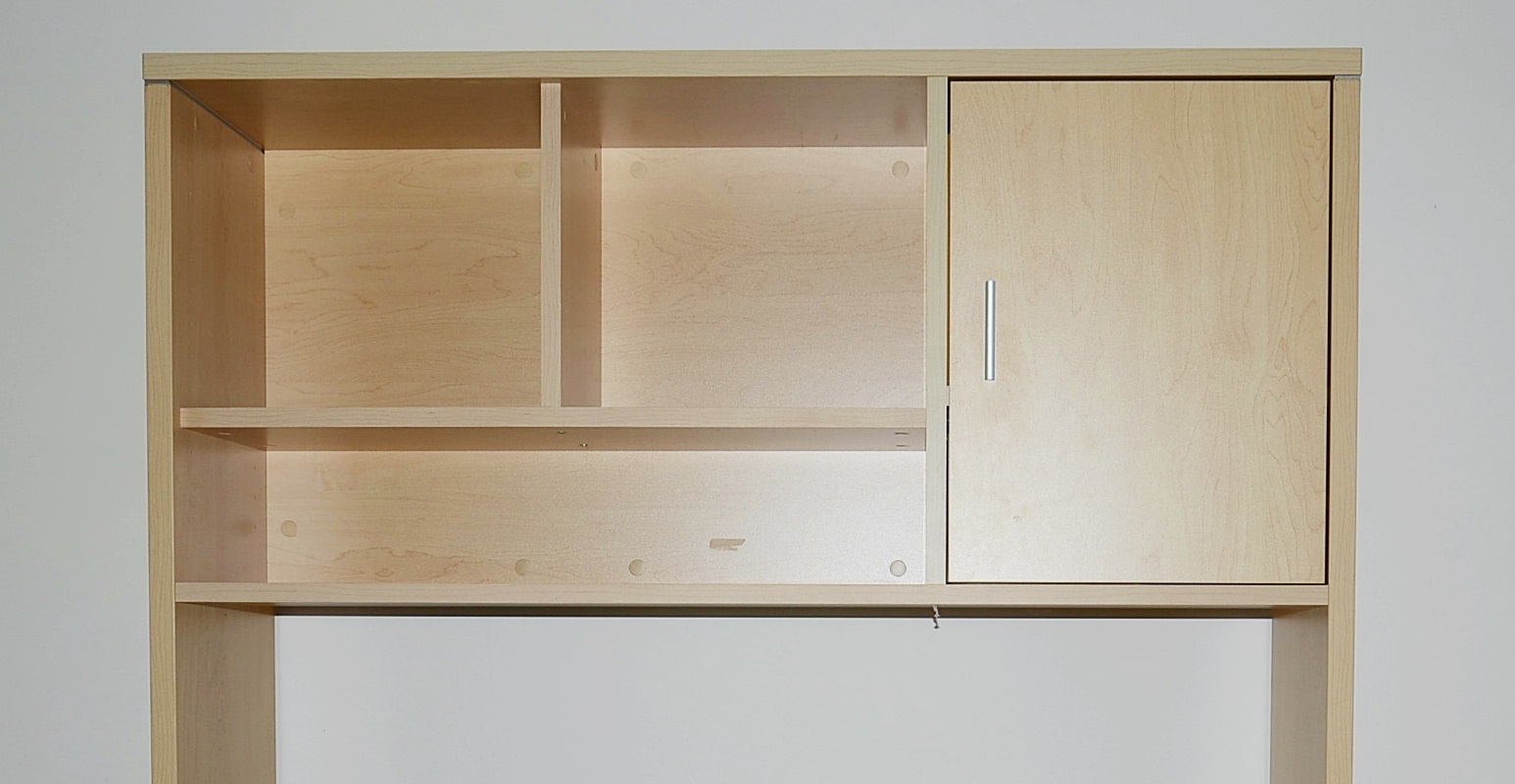 Techline USA maple laminate cabinet and hutch.