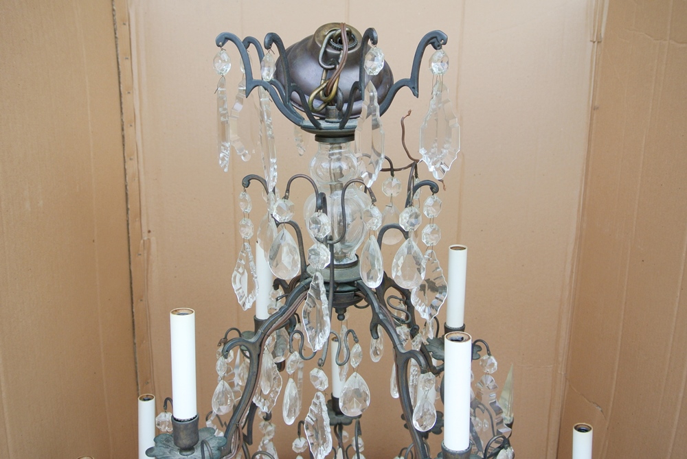 Vintage Double Tier Crystal Chandelier