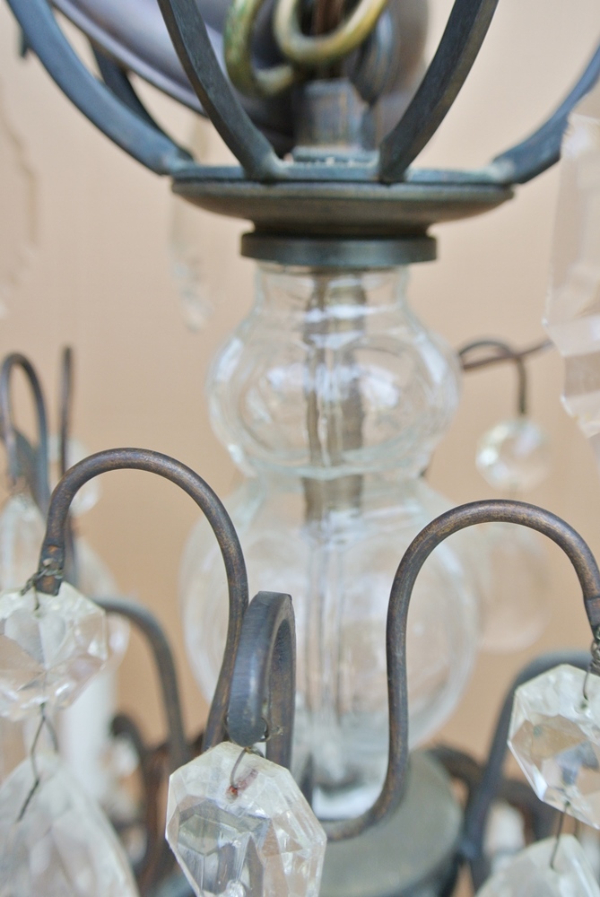 Vintage Double Tier Crystal Chandelier