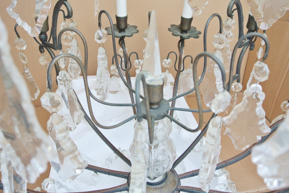 Vintage Double Tier Crystal Chandelier