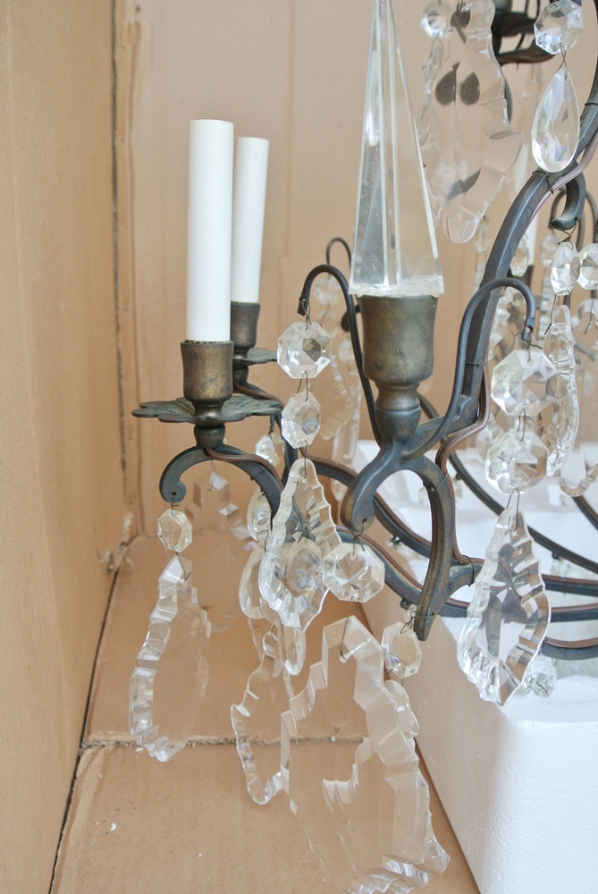 Vintage Double Tier Crystal Chandelier