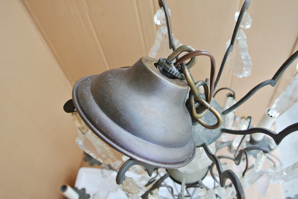 Vintage Double Tier Crystal Chandelier