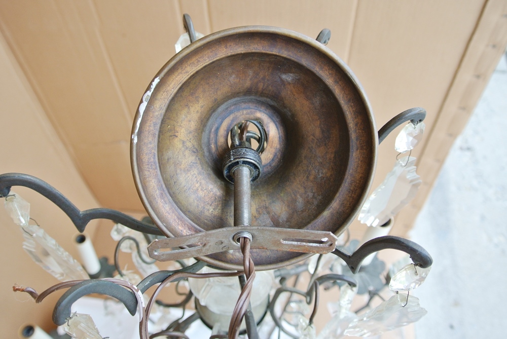 Vintage Double Tier Crystal Chandelier