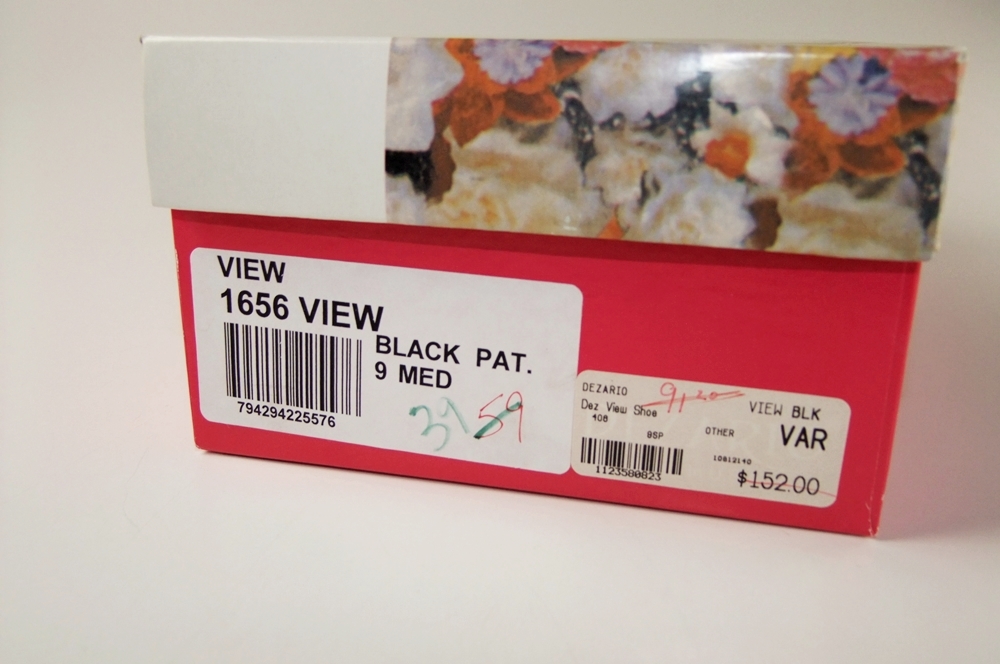 Dezario Bejeweled Black Patent And Lucite 3" Heels