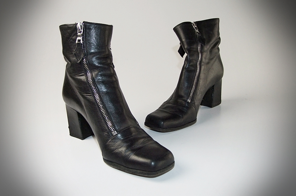 Yves St. Laurent Black Leather Ankle Boots
