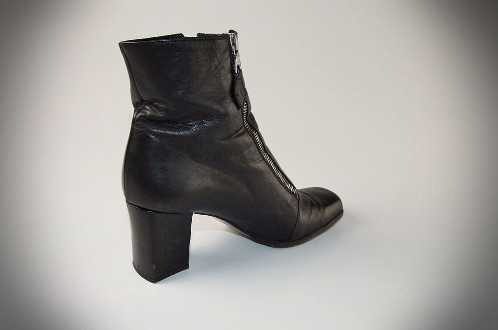 Yves St. Laurent Black Leather Ankle Boots