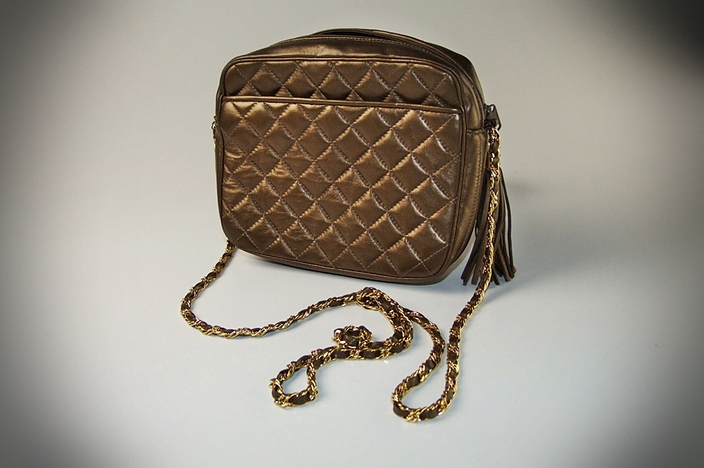 Jay Herbert of New York Classic Quilted Bronze Leather Shoulderbag