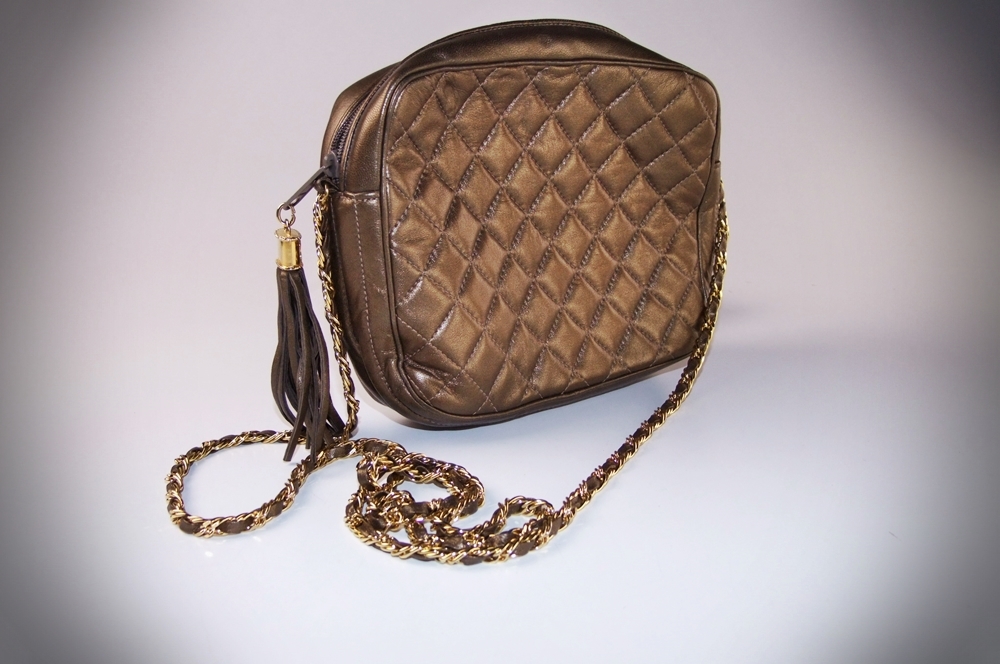 Jay Herbert of New York Classic Quilted Bronze Leather Shoulderbag