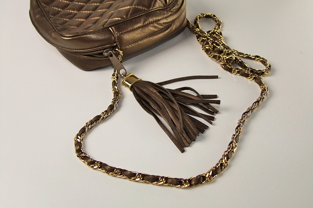 Jay Herbert of New York Classic Quilted Bronze Leather Shoulderbag