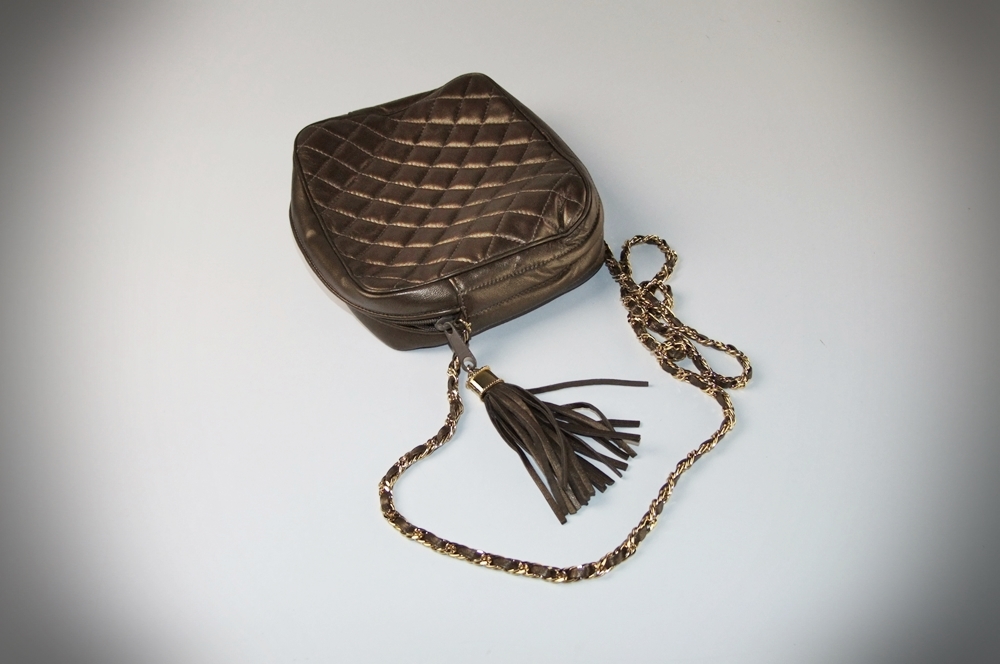 Jay Herbert of New York Classic Quilted Bronze Leather Shoulderbag