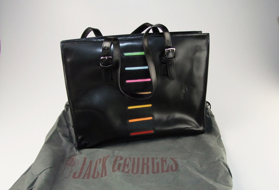 Jack Georges Black Italian leather Shoulderbag 