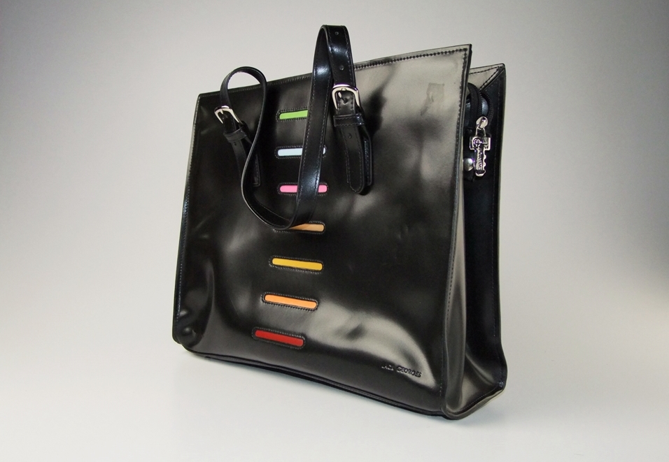 Jack Georges Black Italian leather Shoulderbag 