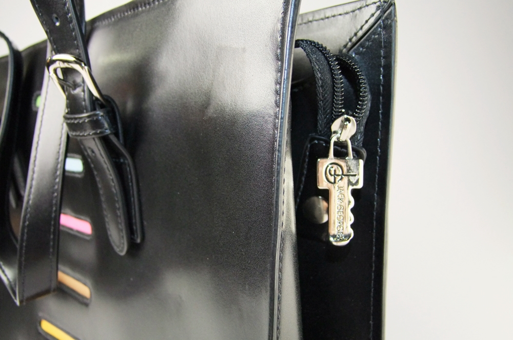 Jack Georges Black Italian leather Shoulderbag 