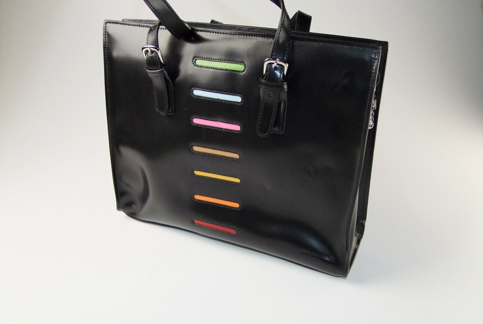 Jack Georges Black Italian leather Shoulderbag 