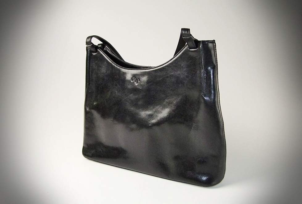 Black Leather Monsac Handbag