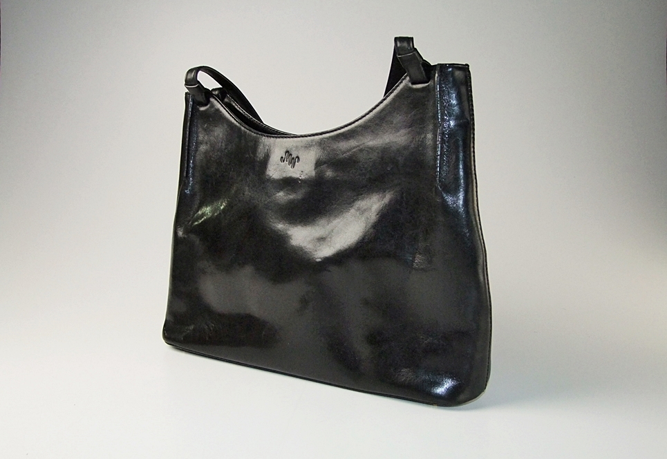 Black Leather Monsac Handbag