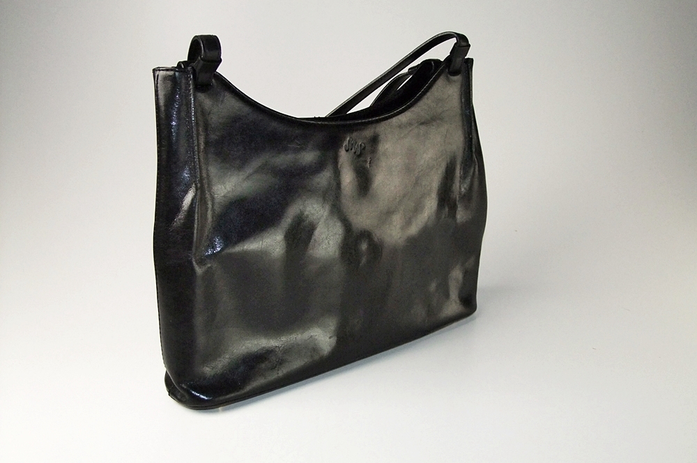 Black Leather Monsac Handbag