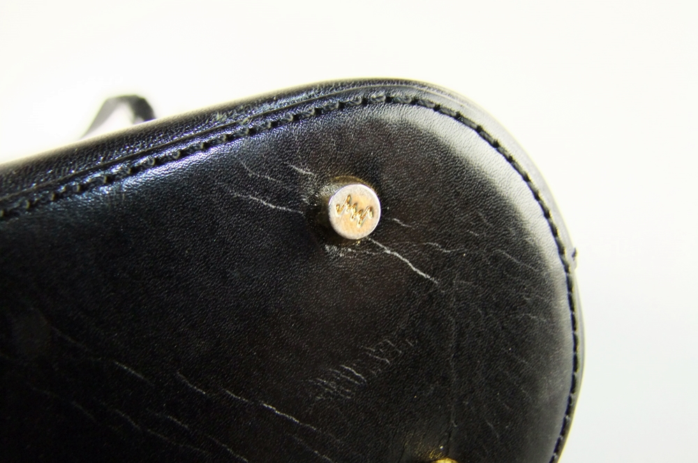 Black Leather Monsac Handbag