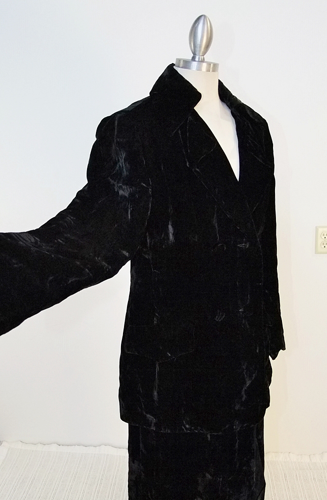 Black Velvet Doublebreasted Jacket And Pants