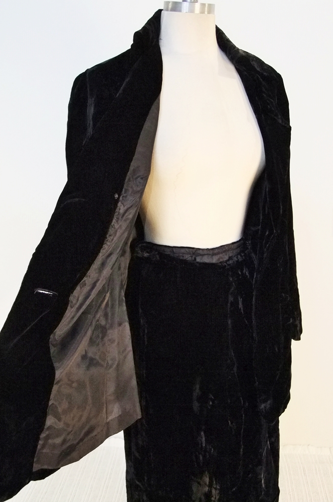 Black Velvet Doublebreasted Jacket And Pants