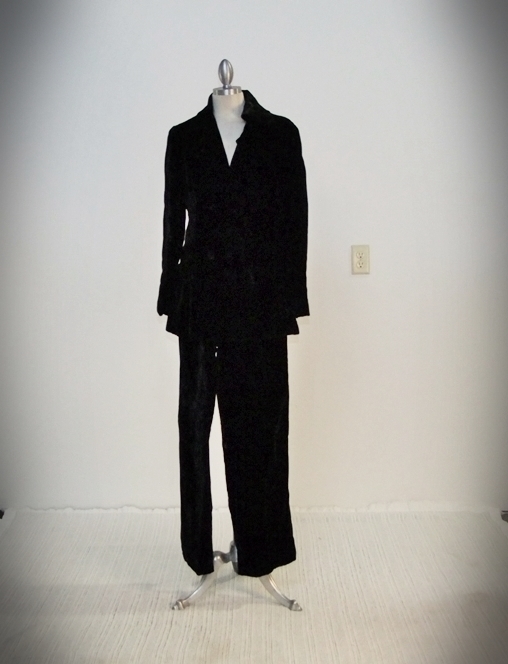 Black Velvet Doublebreasted Jacket And Pants