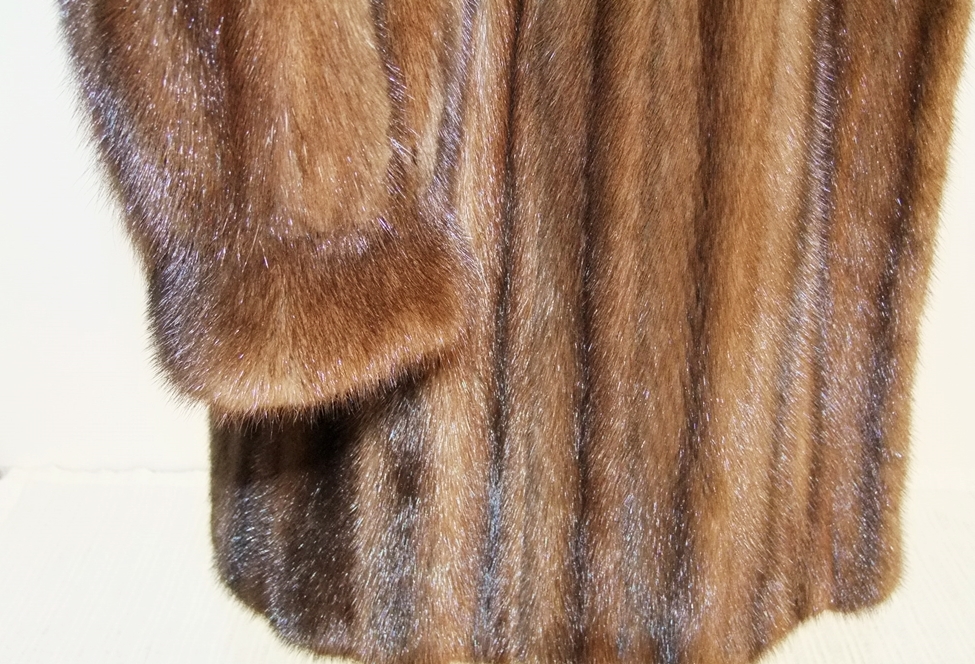 Natural Brown Genuine Mink Fur Coat